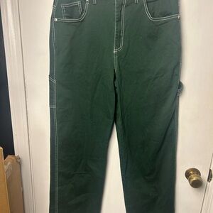 Women's Green capenter cargo utility streetwear pants